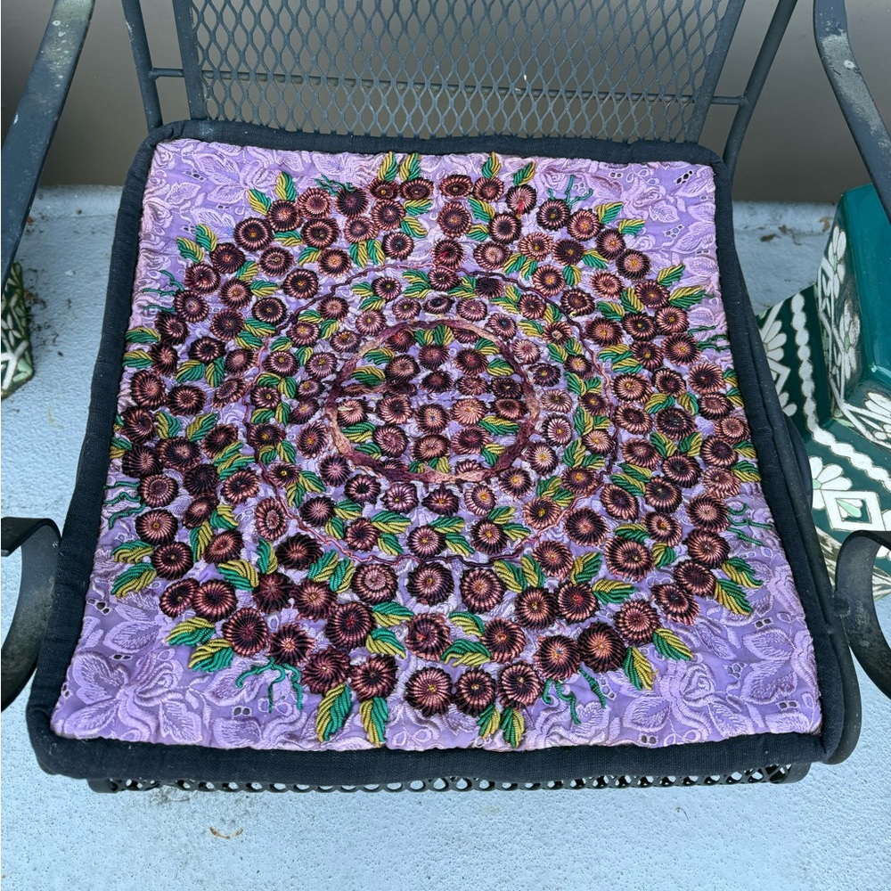 Vintage Huipil Embroidered Cushion Cover